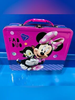 Disney Minnie Mouse 3-D Tin Tote  Lunchbox - FAB DUO w/Figaro Cat